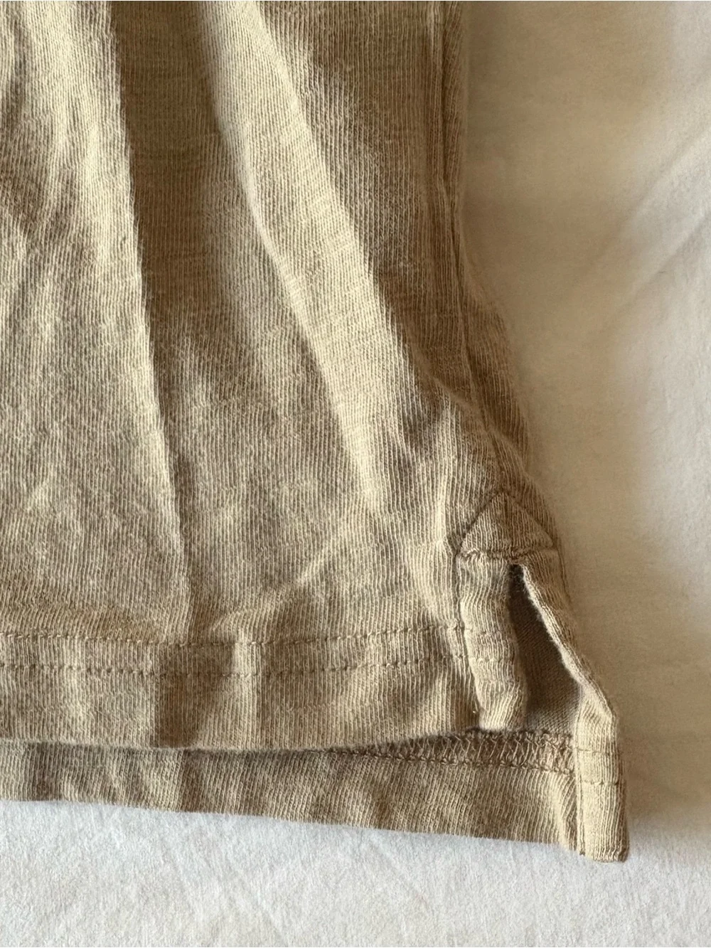 J. Crew Men's Johnny Collar Polo Shirt Tipped Trim Khaki Beige Size XL